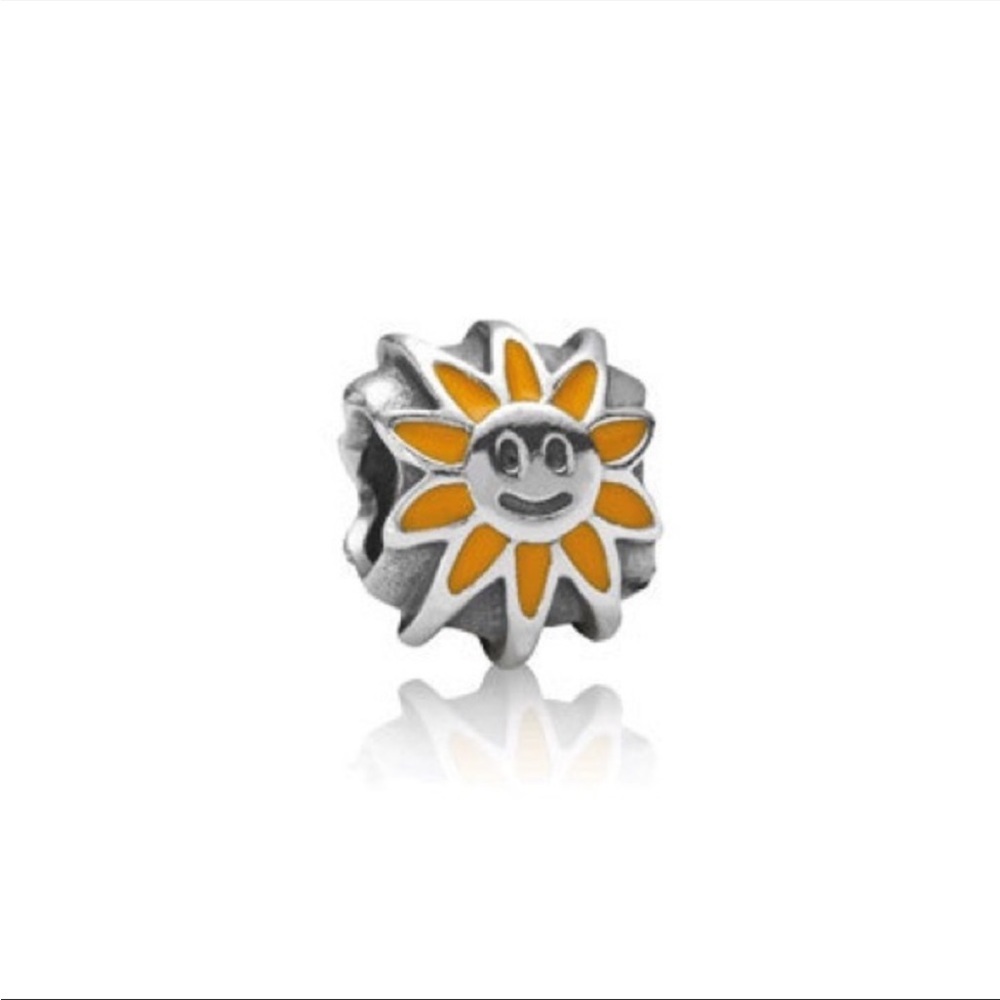 Pandora Charm RETIRED Sun Orange Smile S925 ALE Sterling Silver, for Bracelet